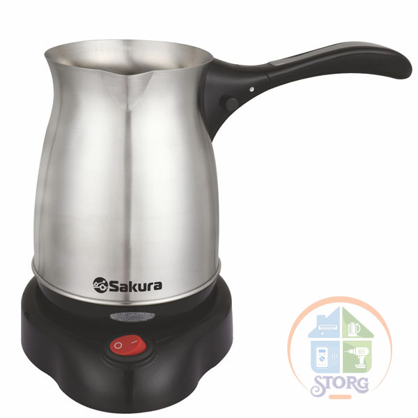 Турка электрическая SAKURA SA-6112S, 500Вт, объем 0.5л, нержавеющая сталь
