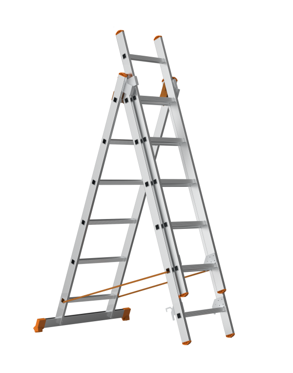 Трехсекционная алюминиевая лестница SARAYLI 3X6 , высота 1630/2720/3800 (ГОСТ)