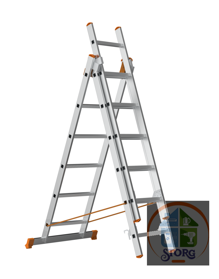 Трехсекционная алюминиевая лестница SARAYLI 3X6 , высота 1630/2720/3800 (ГОСТ)