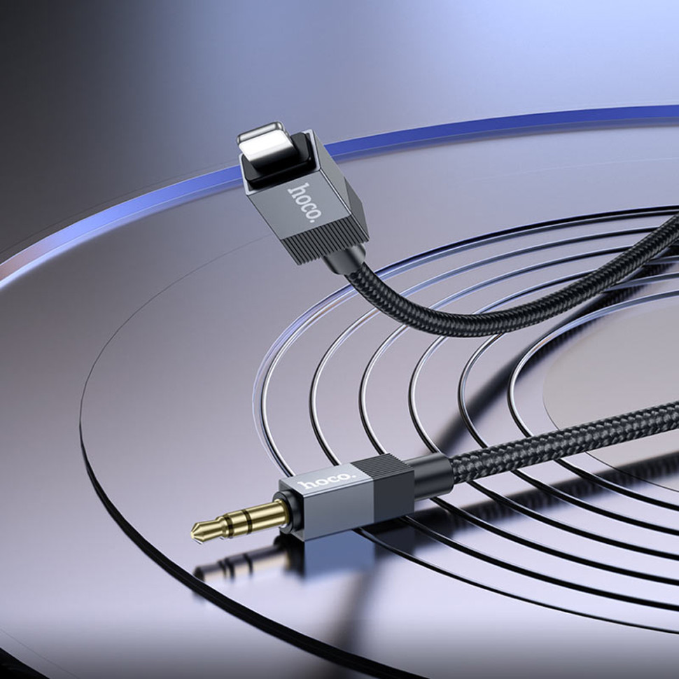 Аудио-кабель HOCO UPA32A Clever digital audio conversion cable, 1м, 3,5мм-Lightning (Черный)