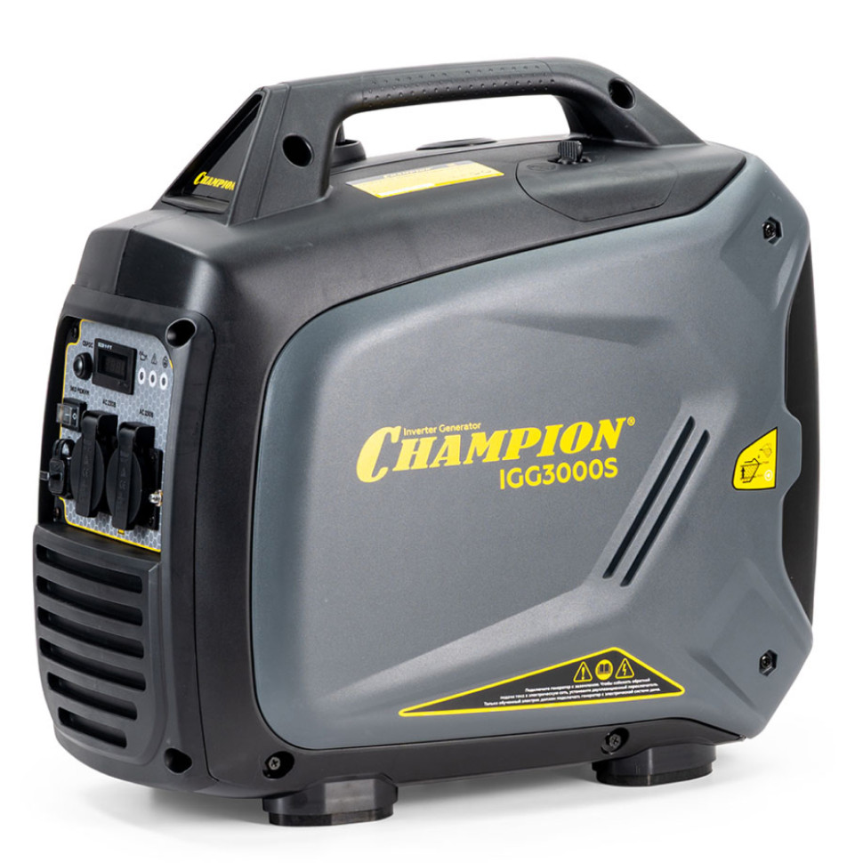 Генератор бензиновый инверторный CHAMPION IGG3000S (3/3.3кВт, 230В, 4-такт., ручной, мед.обмот.)