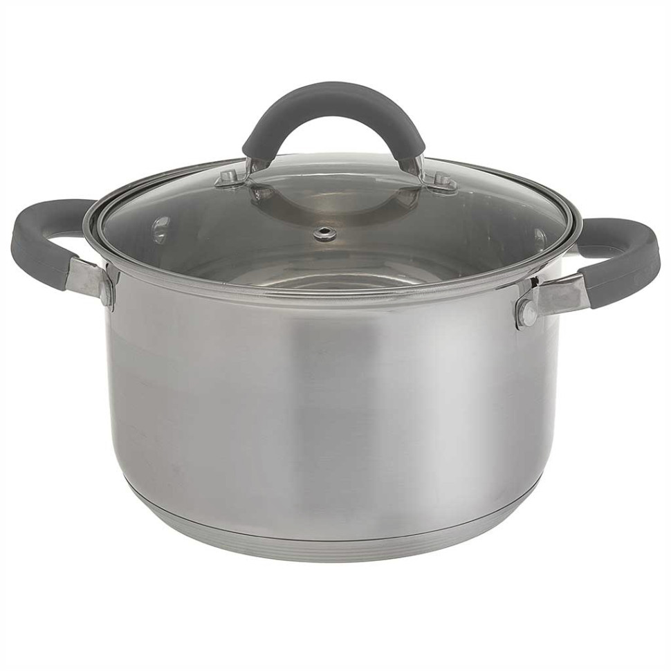 Кастрюля WEBBER BE-358/2, из нерж стали со стеклянной крышкой, d=20, 4,0 л (6)