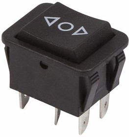 Выключатель клавишный REXANT 250V 15А (6с)(ON)-OFF-(ON) черный с нейтралью Б/Фикс, RWB-508, SC-767