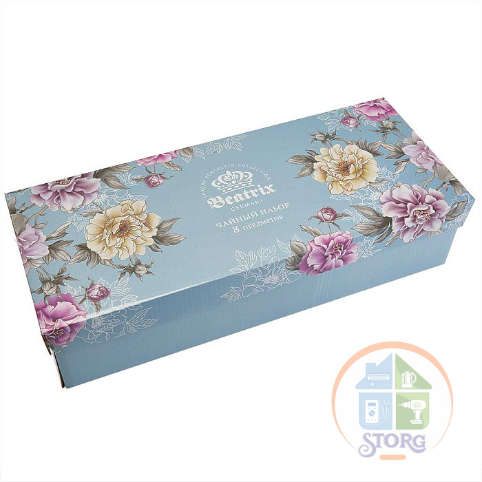 Чайный набор BEATRIX 8 предметов Ф2-042P/4 "Blossom Blue" в подарочной коробке фарфор