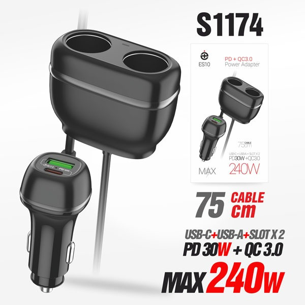 АЗУ Deespi ES10 разветлитель 240W PD + QC