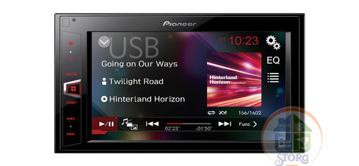 Автомагнитола 2 Din Pioneer MVH-AV190 (сенсорный дисплей 6.2", макс. мощность 4 x 50 Вт ,AUX , USB )