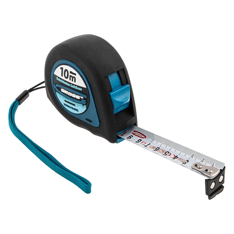Рулетка Gross "Ergonomisch",10 м x 25 мм, магнитный обрезиненный зацеп.
