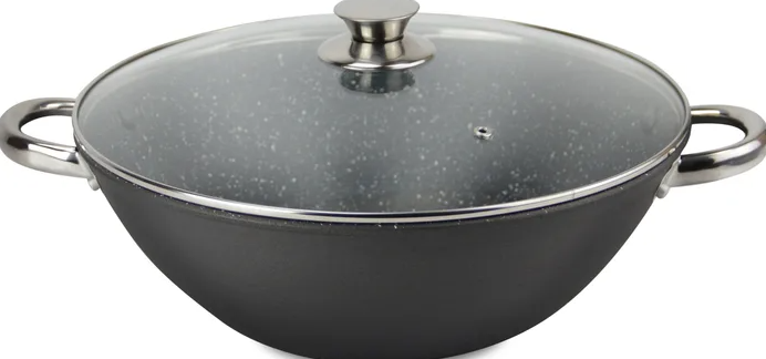 Сковорода-ВОК KELLI KL-4602-32, d-32см, объем 5.0л, антипригарное мраморное покрытие