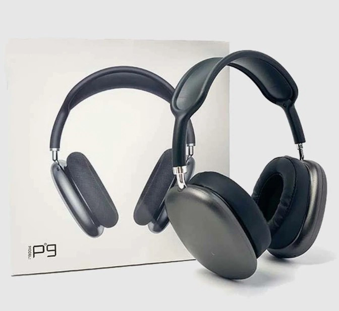 Беспроводные наушники P9 black A.Pods MAX С поддержкой Bluetooth и AUX 3.5mm