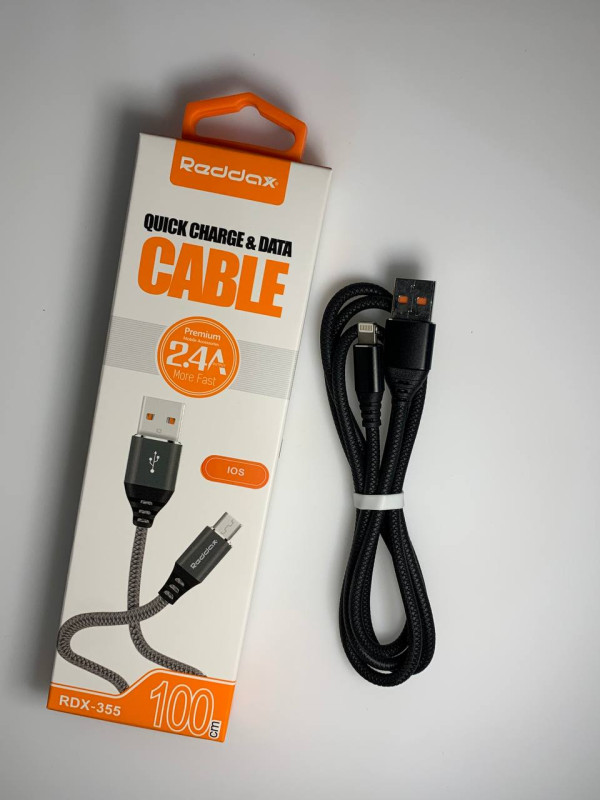 USB Кабель Reddax RDX-355 lighting силиконовый 1м (black)