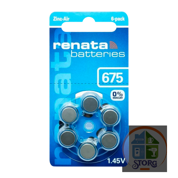 Элемент питания RENATA Zinc-Air 675 BL6