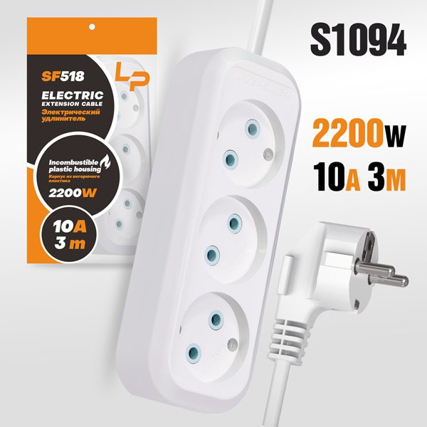 Удлинитель Розетки LP SF518 3м (без переключателя) White