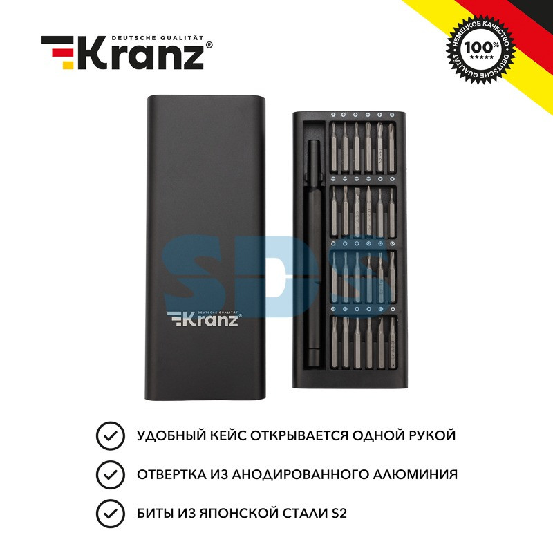 Набор отверток для точных работ KRANZ RA-03, 25 предметов Набор отверток для точных работ KRANZ RA-03, 25 предметов