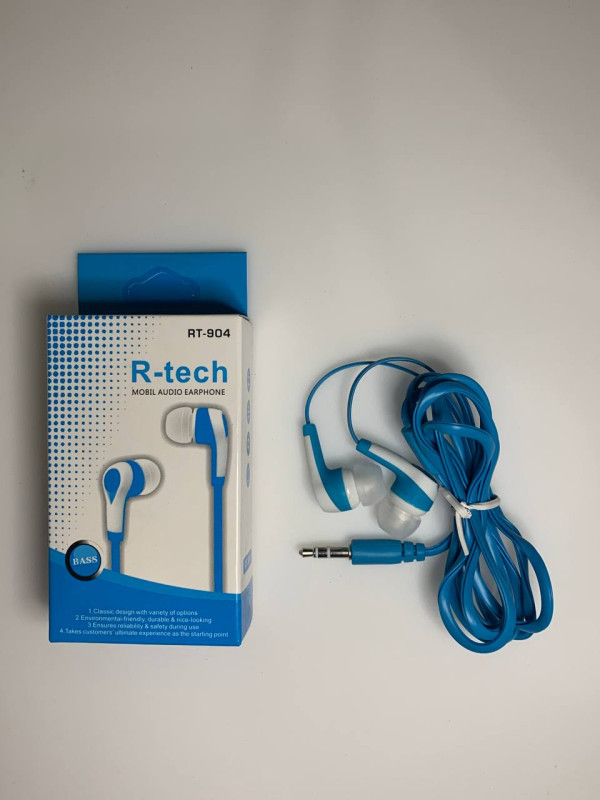 Вакуумные внутриканальные наушники R-Tech RT-904 (Голубой)