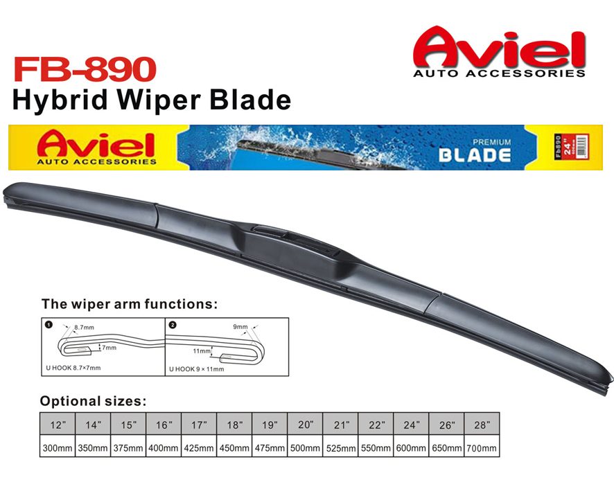 АКЦИЯ! Щетка стеклоочистителя гибридно-бескаркасная "Aviel" FB-890 47,5 мм-19" (1 шт.) /10/50