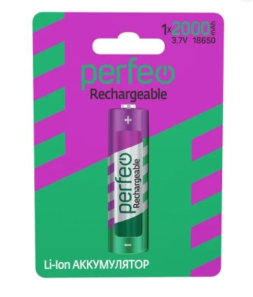 Аккумулятор Perfeo Li-Ion 18650 2200mAh/1BL 3.7V