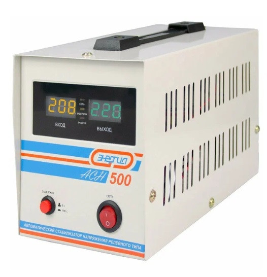Стабилизатор напряжения релейный НАВЕСНОЙ ЭНЕРГИЯ АСН 500 (500ВА, 140-260В, 3 года гарантия)