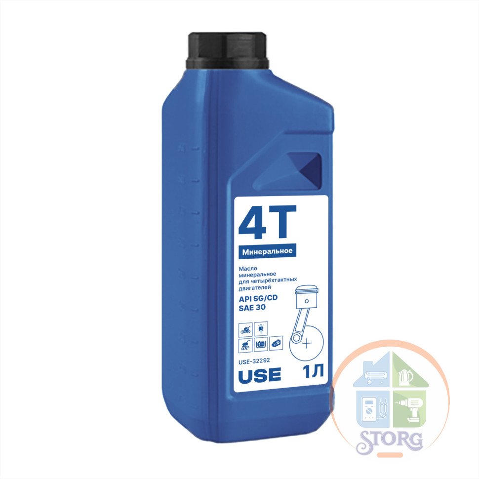 Масло минеральное USE USE-30014, 4-х тактное SAE 30, 1 л