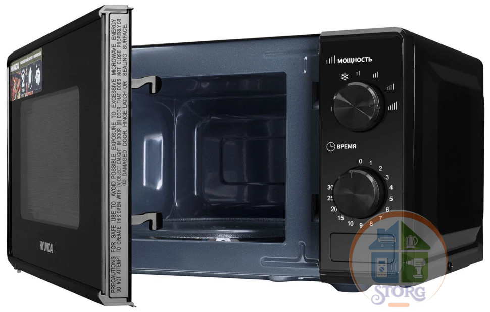 Микроволновая печь Hyundai HYM-M2045, черный, объем 20л, 700Вт, 6 уров.мощности