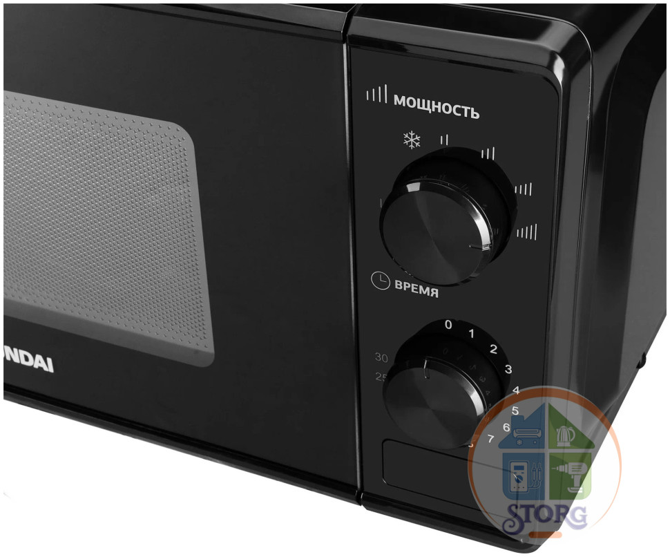 Микроволновая печь Hyundai HYM-M2045, черный, объем 20л, 700Вт, 6 уров.мощности