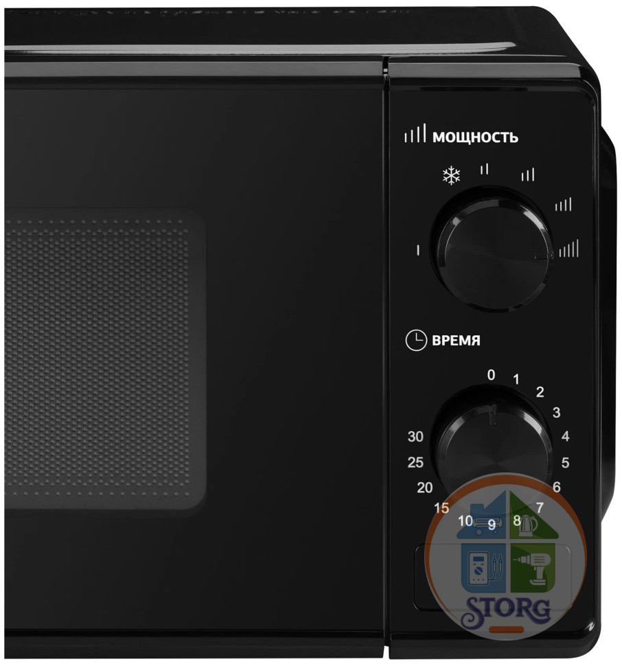 Микроволновая печь Hyundai HYM-M2045, черный, объем 20л, 700Вт, 6 уров.мощности