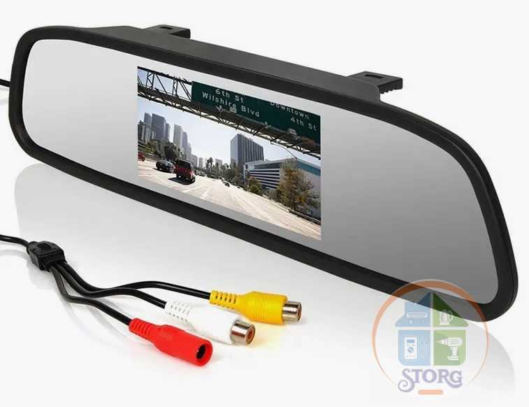 Зеркало заднего вида с монитором  STORG ET-436 4.3" XZ436 + 3rca