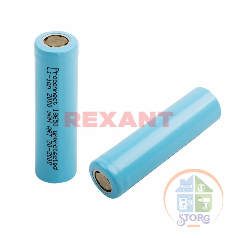 Аккумулятор Proconnect 18650 unprotected Li-ion 2000 mAH индивидуальная упаковка