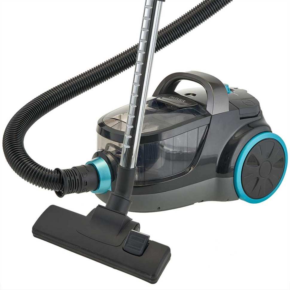 Пылесос DELTA LUX DL-0836 СУПЕР-ЦИКЛОН, Черный с бирюзовым, 2600Вт, регулир. мощности