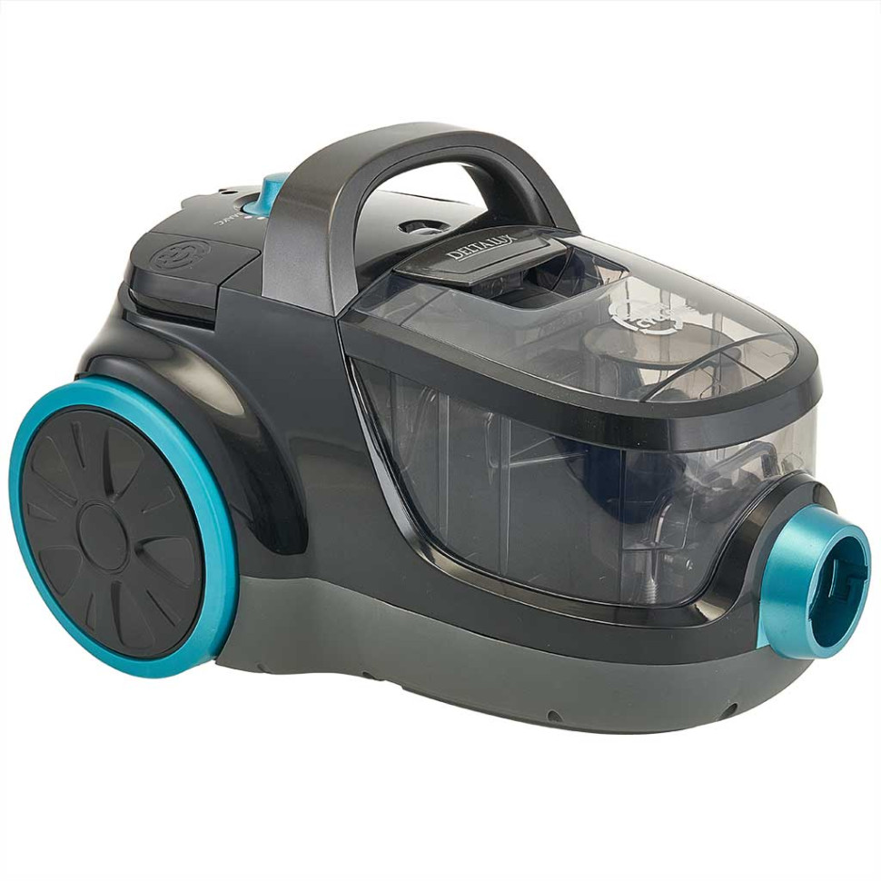 Пылесос DELTA LUX DL-0836 СУПЕР-ЦИКЛОН, Черный с бирюзовым, 2600Вт, регулир. мощности