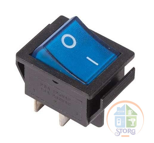 Выключатель клавишный 250V 16А (4с) ON-OFF синий  с подсветкой (RWB-502, SC-767, IRS-201-1)  REXANT