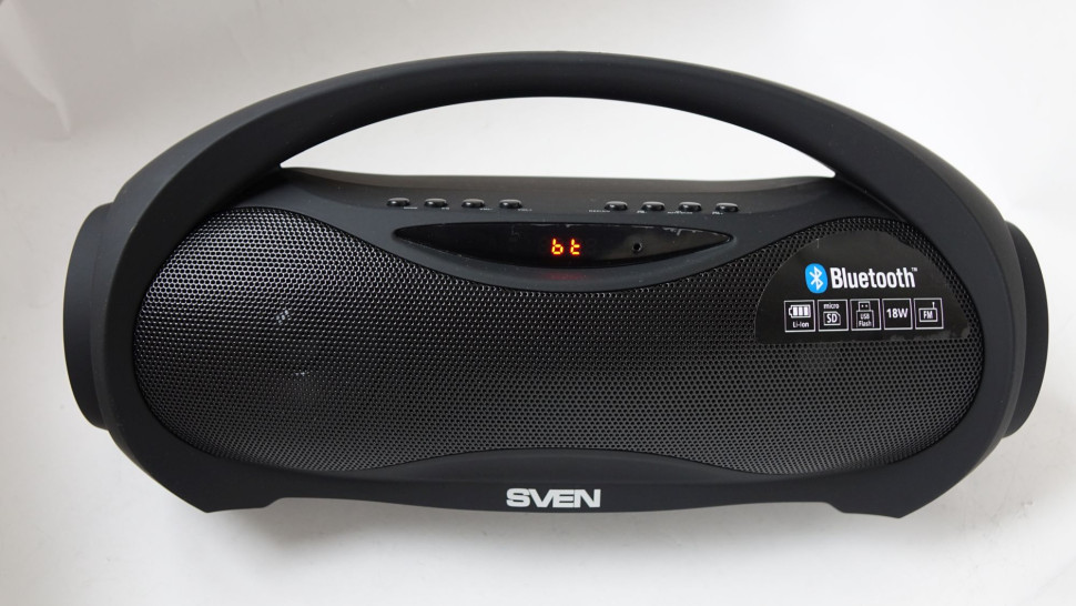Sven PS-420, порт. акустика 1.0, встр.аккум., FM-тюнер, USB, microSD, Bluetooth, мощность 2х6, чёрн.