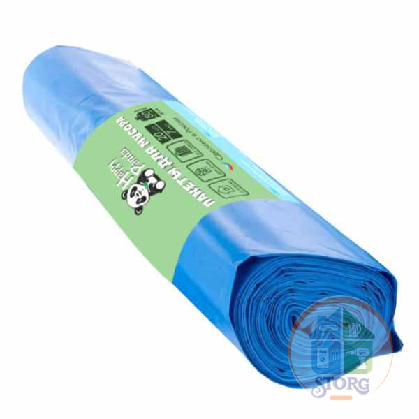 Пакет для мусора Happy Panda HP-GB02-30, 30л, в рулоне 10шт, 7мкр, 50х60см, голубой