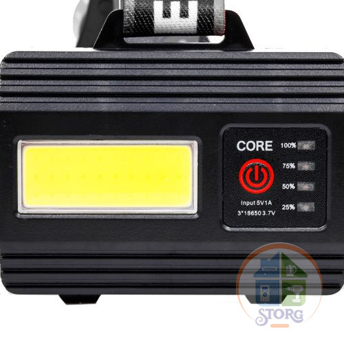 Налобный фонарь Лазерный диод 22w ИСКРА IR-T62, 1 Режим свечения, 3 Аккумулятора