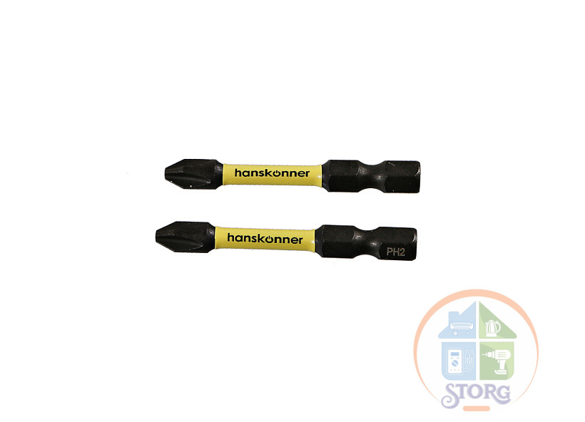 Биты Hanskonner ImpactPower HPH2-50-2T, PH2x50мм, торсионные, 2шт