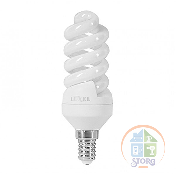 Лампа энергосберегающая LUXEL STEM SPIRAL 11 W E-14 4100К 103-N