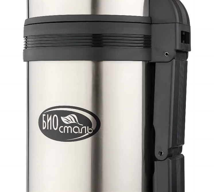 Термос BIOSTAL NG-1800-1 1.8л, универс, нерж., ручка, рем. для переноски, крышка-чашка и доп. пласт. чашка (в уп. 12 шт)