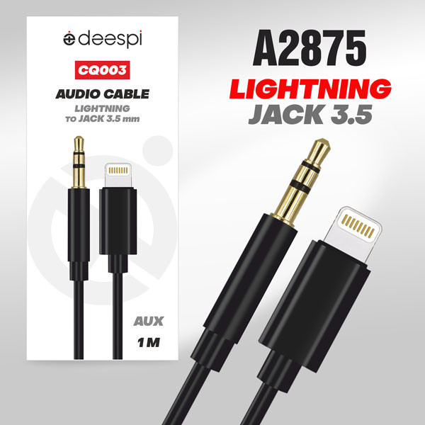 Аудио-Кабель Deespi CQ003 Lightning на Audio aux 1м (black) Аудио-Кабель Deespi CQ003 Lightning на Audio aux 1м (black)