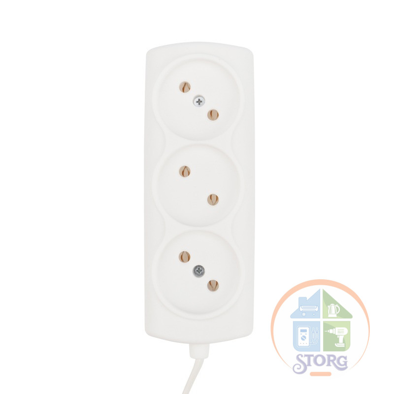 Сетевой удлинитель PROconnect STANDARD, 3 гнезда, 3м, 2х0.75мм, б/з, белый