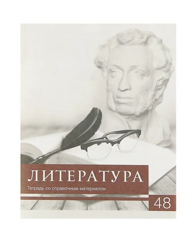 Тетрадь предметная "Чёрное-белое" Литература (48 листов в линейку; Со справочными материалом)