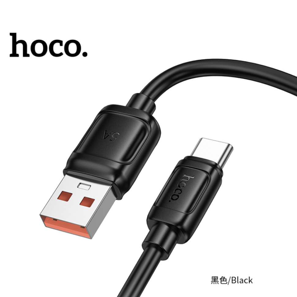 Дата-кабель HOCO X115 Surpass 100W fast charging data cable, Type‑A/Type-c, Black