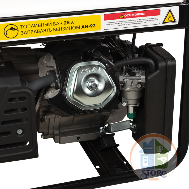 Генератор бензиновый KRANZ KR8000, 8кВт, 230В, 25л, ручной старт