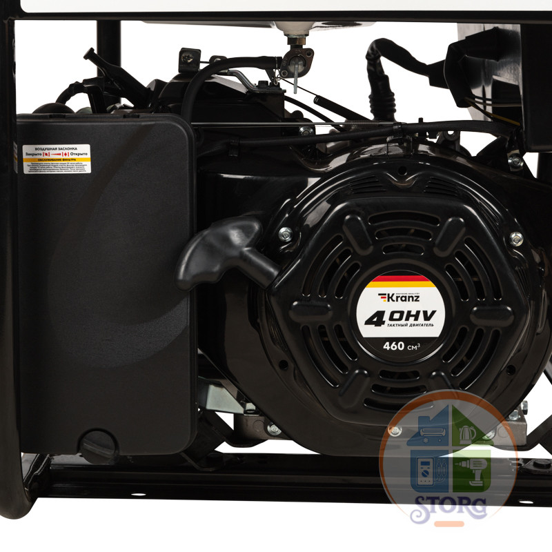 Генератор бензиновый KRANZ KR8000, 8кВт, 230В, 25л, ручной старт