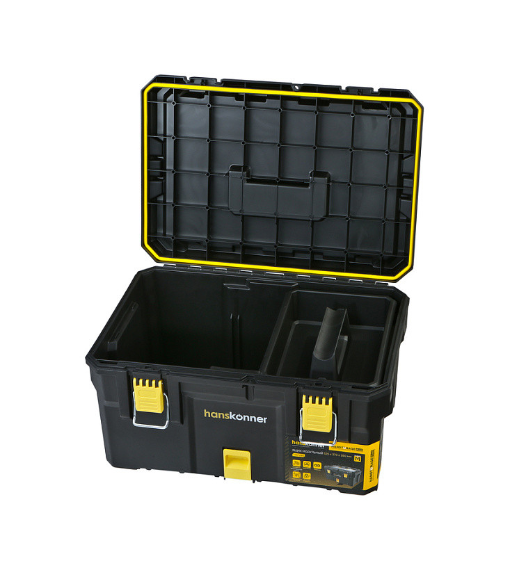 Ящик модульный размер "M" Hanskonner HSP280, система хранения HANSTORAGE PLUS, 525x373x280мм