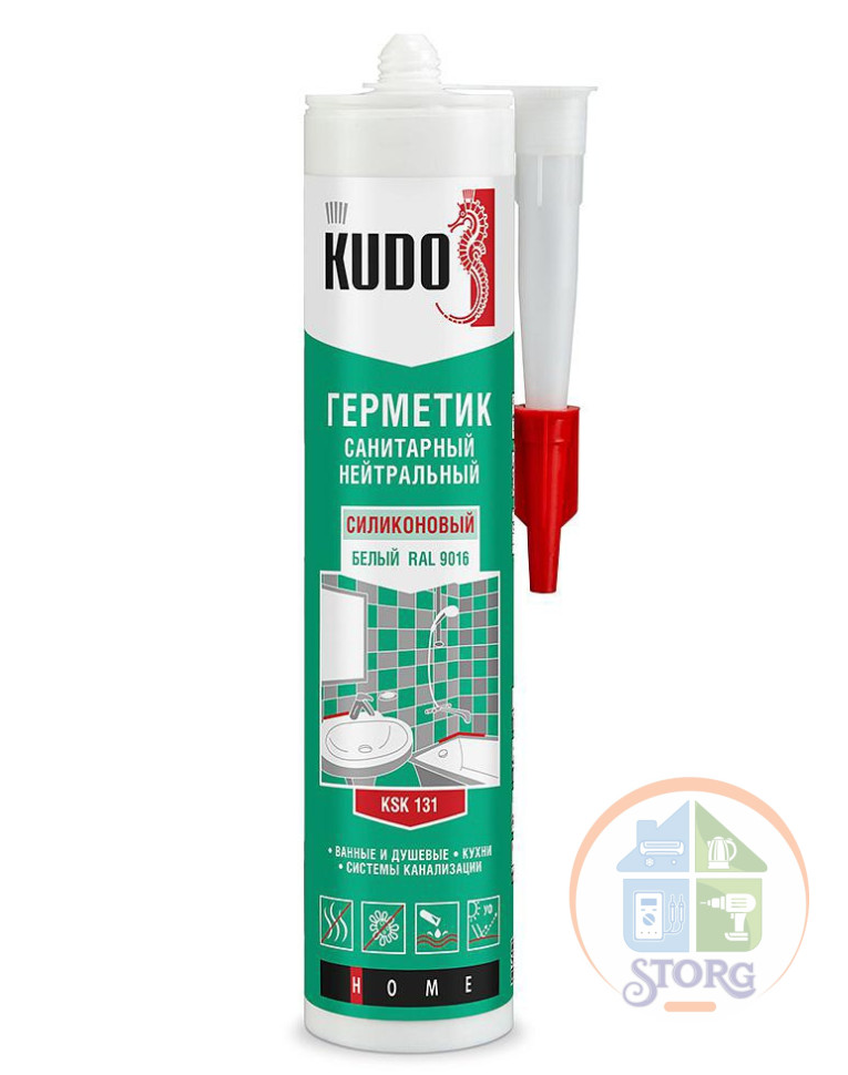 Герметик KUDO KSK-101 силиконовый универсальный белый 280 мл