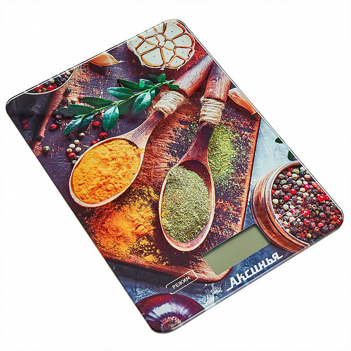 Весы кухонные АКСИНЬЯ КС-6517 "Специи", 5кг, тарокомпенсация, дисплей, Дел 1г