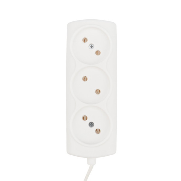 Сетевой удлинитель PROconnect STANDARD, 3 гнезда, 5м, 2х0.75мм, б/з, белый