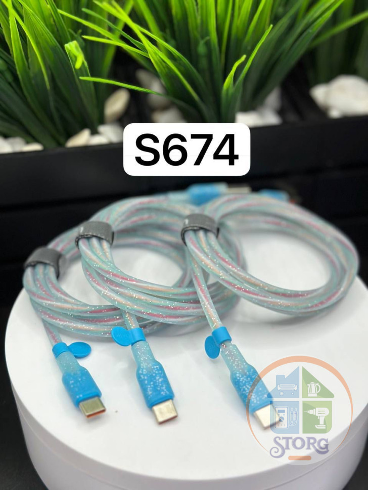 Кабель USB UGETUS RC13 Type-C Real Silicone силиконовый 1000mm (Blue)  50pcs