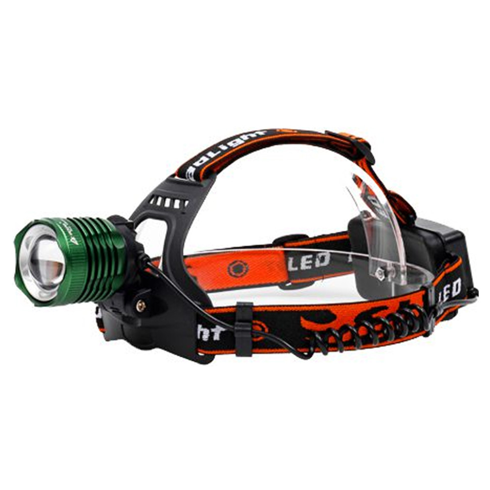 Фонарь налобный светодиодный аккумуляторный ИСКРА IR-41, T6-LED, 20Вт, 1500лм, 1 режим, 2 аккум.