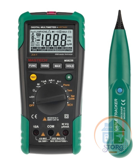 Профессиональный мультиметр-трассоискатель MASCTECH MS8236