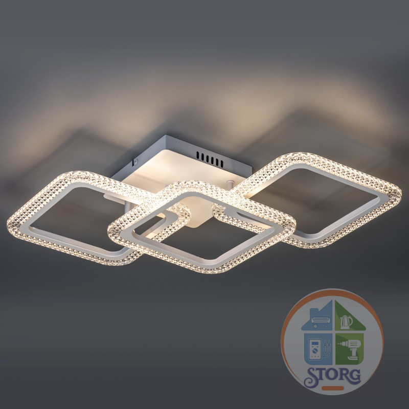 Люстра потолочная LED димм LOSANGA ДУ 3 реж 685х325х120 78Вт 3000К/4200К/6300К 24м2,бел 52926 6 Ritter